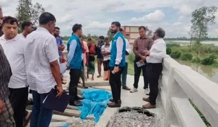 টাঙ্গাইলে সেতু নির্মাণে রডের বদলে বাঁশ!