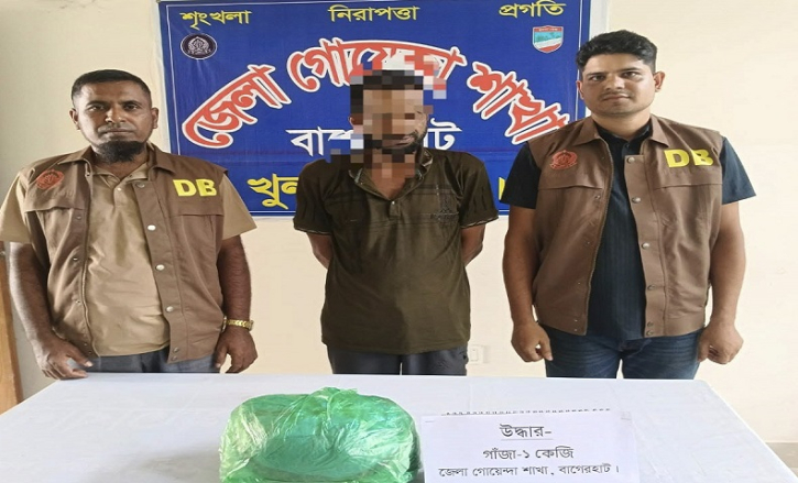 মোড়েলগঞ্জে ১ কেজি গাঁজা উদ্ধার, মাদক ব্যবসায়ী আটক